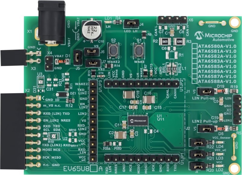 ATA6588A CAN/LIN SBC Development Board